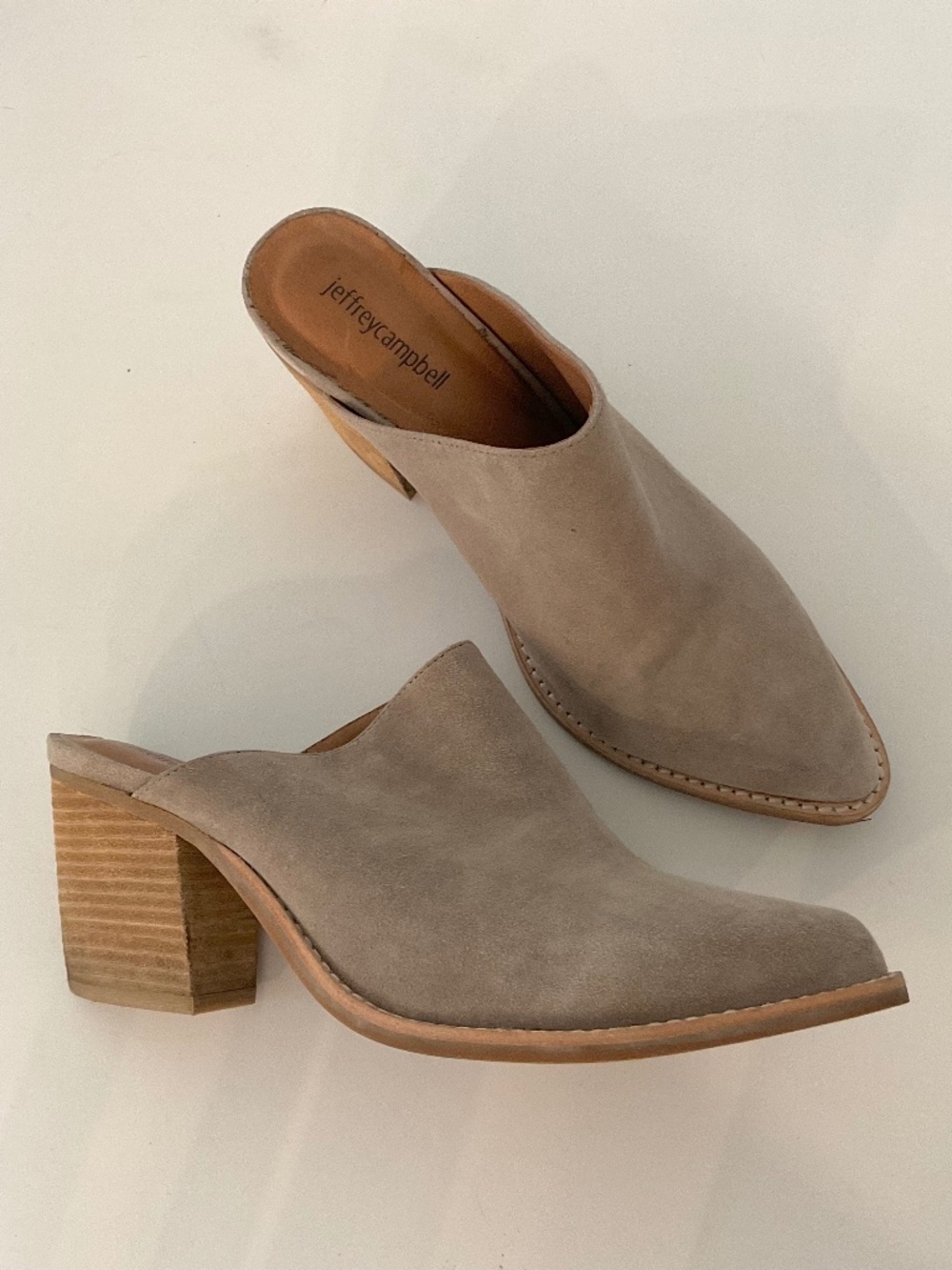 JEFFREY CAMPBELL Favela Mule in Tan Suede Size 9